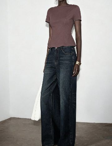 Tricou SHEIN, roz pudra inchis