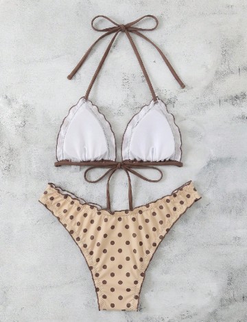 Costum de baie SHEIN, crem