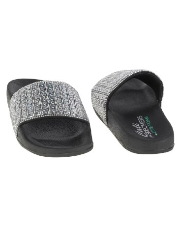 Slapi SKECHERS, negru/gri
