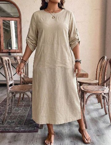 Rochie medie SHEIN CURVE, bej