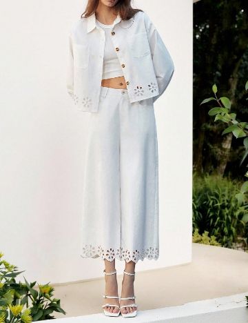 Pantaloni SHEIN, alb