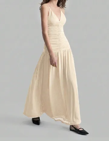 Rochie lunga Ontre, crem