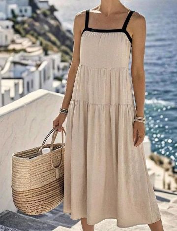 Rochie lunga SHEIN, crem