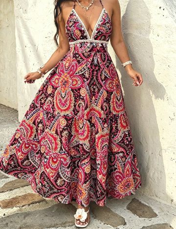 Rochie lunga SHEIN CURVE, floral print