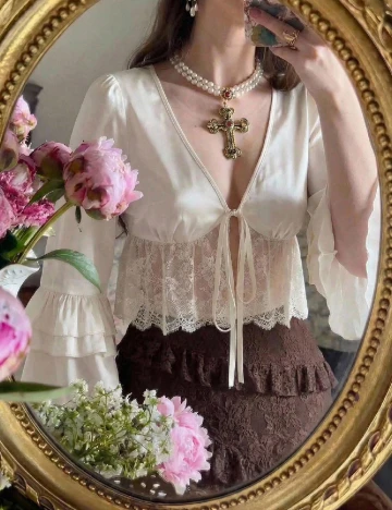 Top SHEIN, ecru