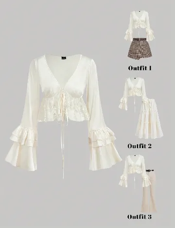 Top SHEIN, ecru