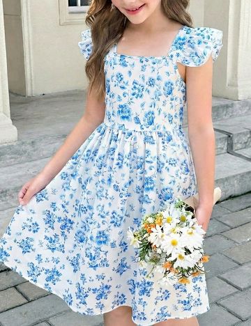 Rochie Shein Kids, alb/albastru
