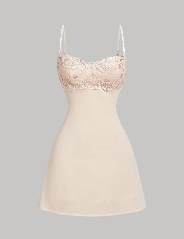 Rochie scurta SHEIN, crem