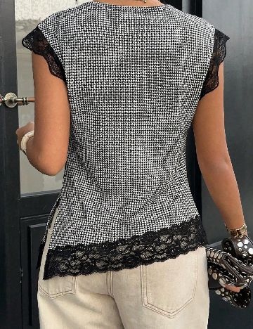 Bluza SHEIN, alb/negru