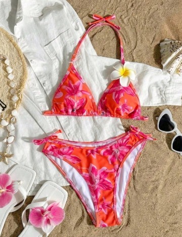 Costum de baie Shein Kids, portocaliu/roz