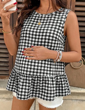 Bluza SHEIN Maternity, negru/alb