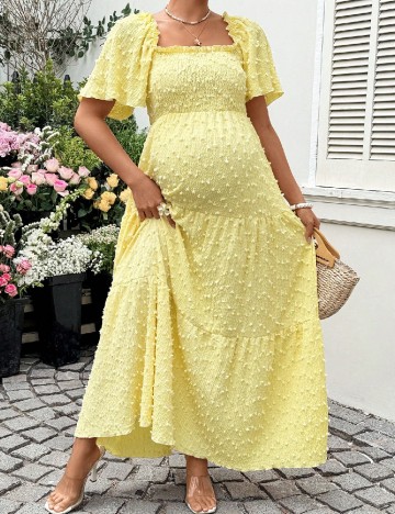 Rochie lunga SHEIN Maternity, galben