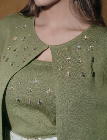Set Cardigan si Top Anewsta Curve, verde