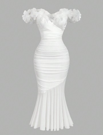 Rochie medie SHEIN CURVE, alb