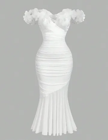 Rochie medie SHEIN CURVE, alb