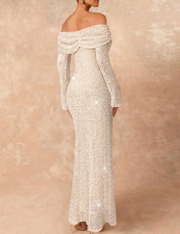 Rochie lunga SHEIN, crem