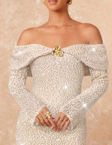 Rochie lunga SHEIN, crem