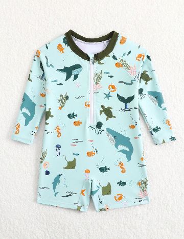 Costum de baie Shein Kids, turcoaz