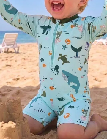 Costum de baie Shein Kids, turcoaz