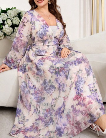 Rochie lunga SHEIN CURVE, mix culori