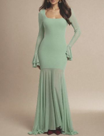 Rochie lunga SHEIN, verde deschis