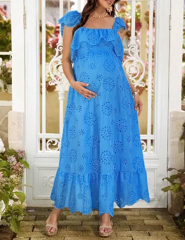 Rochie lunga SHEIN Maternity, albastru