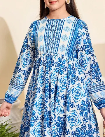Rochie Shein Kids, albastru/alb