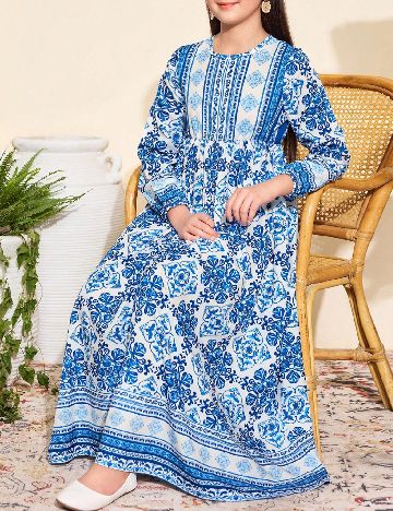 Rochie Shein Kids, albastru/alb