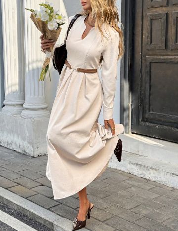 Rochie lunga SHEIN, crem