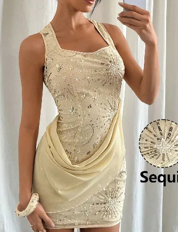 Rochie scurta SHEIN, crem