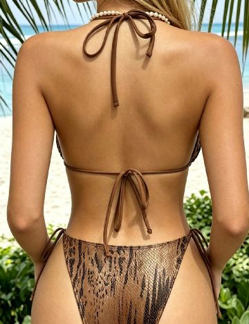 Costum de baie SHEIN, maro