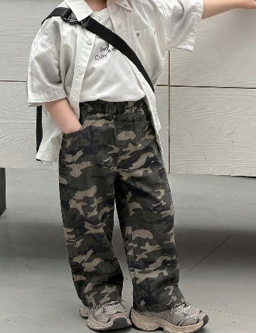 Pantaloni Shein Kids, verde