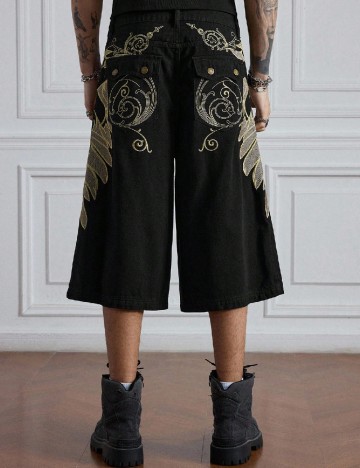 Pantaloni trei sferturi Romwe, negru