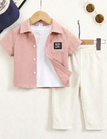 Compleu Shein Kids, alb/roz