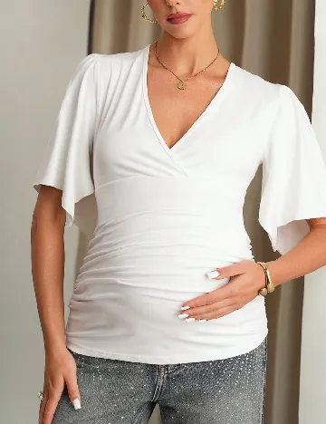 Bluza SHEIN Maternity, alb