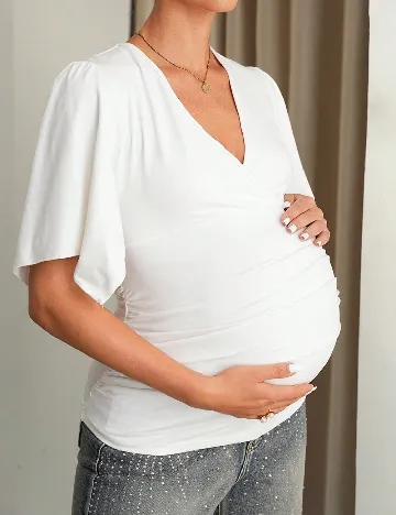 Bluza SHEIN Maternity, alb