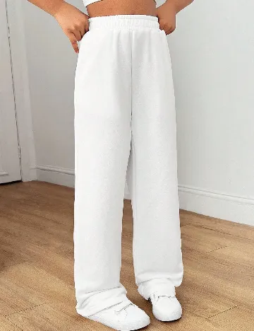 Pantaloni Shein Kids, alb