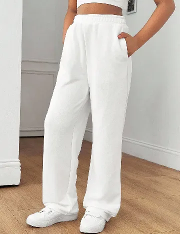 Pantaloni Shein Kids, alb