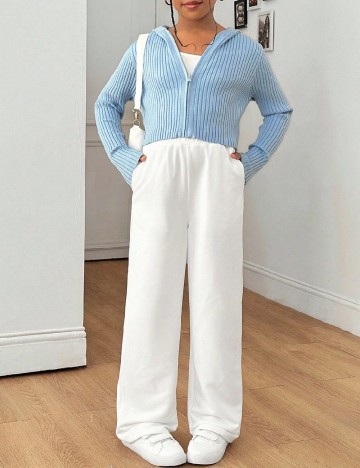 Pantaloni Shein Kids, alb