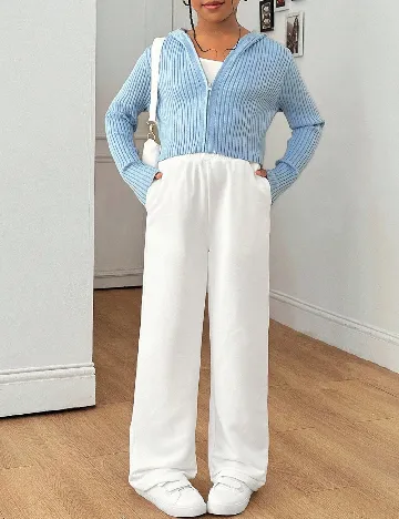 Pantaloni Shein Kids, alb