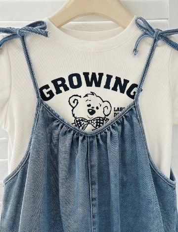 Salopeta Shein Kids, albastru