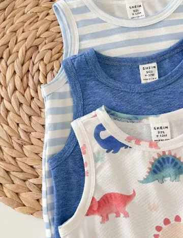 Set salopete 3 bucati Shein Kids, mix culori