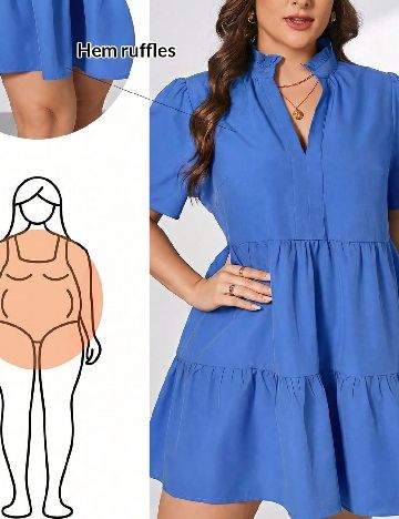 Rochie scurta SHEIN CURVE, albastru