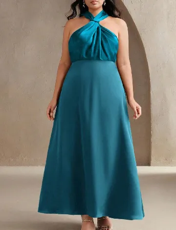 Rochie lunga Anewsta Curve, turcoaz