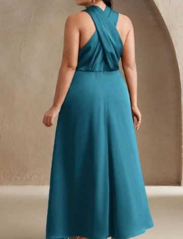 Rochie lunga Anewsta Curve, turcoaz