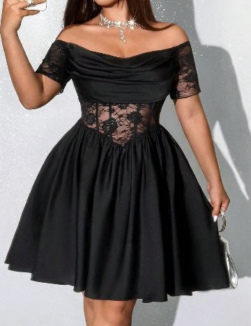 Rochie scurta SHEIN CURVE, negru