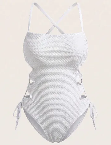 Costum de baie SHEIN CURVE, alb