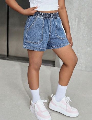 Pantaloni scurti Shein Kids, albastru