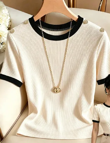 Tricou SHEIN, crem