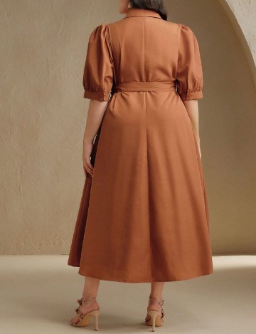 Rochie medie Anewsta Curve, maro